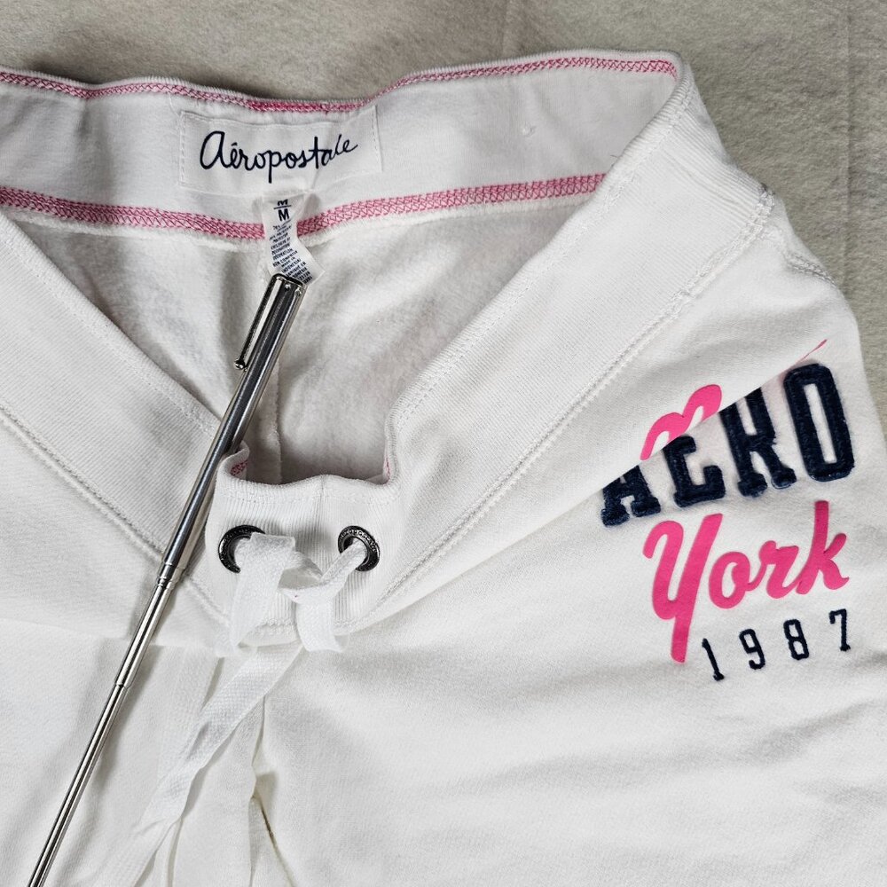 Aeropostale Aero NY 1987 Women’s White Jogger Sweatpants – Size Medium - Picture 3 of 5